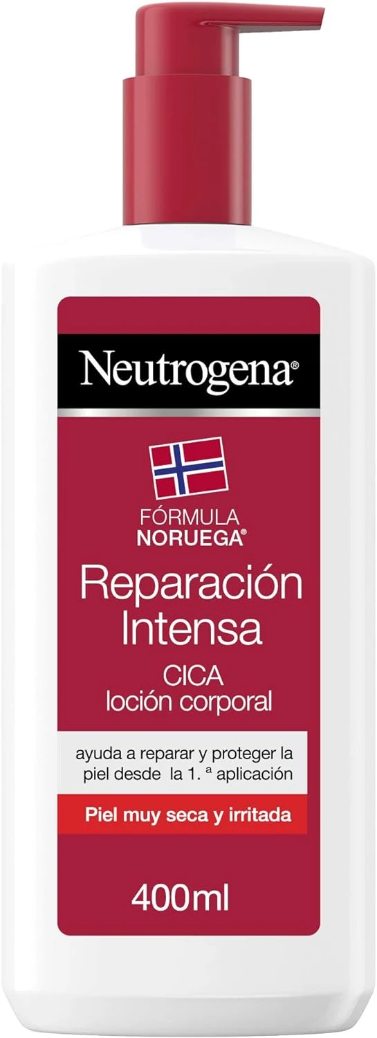 Neutrogena Locion Corporal CICA Reparacion Intensa Formula Noruega Piel Seca e Irritada Hidrata y Regenera 400 ml